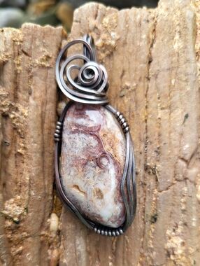 Bubble Opal Gemstone Cabcochon Copper Pendant